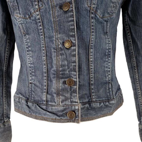 Eddie Bauer Jean Jacket XS Womens Medium Blue Wash Pockets - Picture 10 of 12